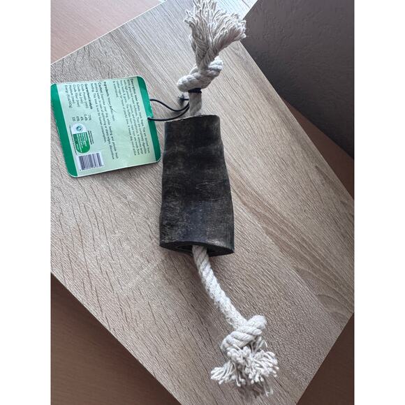 Rozie's Naturals Water Buffalo Horn Rope Toy - All-Natural Dog Toy - Picture 4 of 5